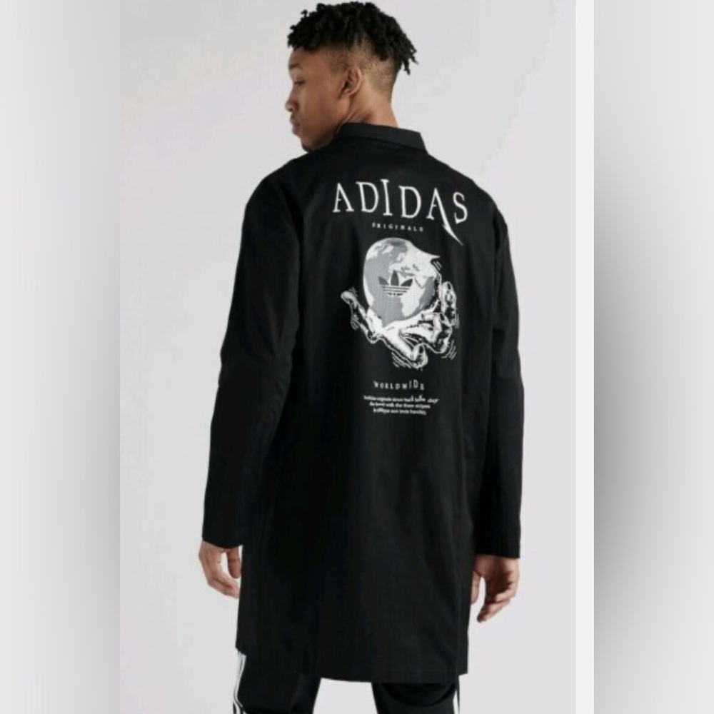 Adidas Originals Planetoid Parka Jacket DX6019 Black 3/4 Length Lite Coat